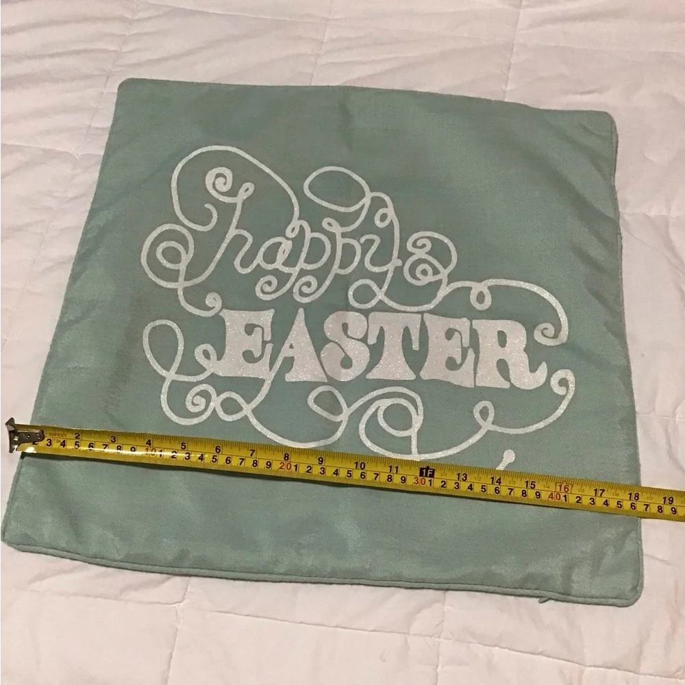 Decorative 'Happy Easter' Mint Green Pillow Case